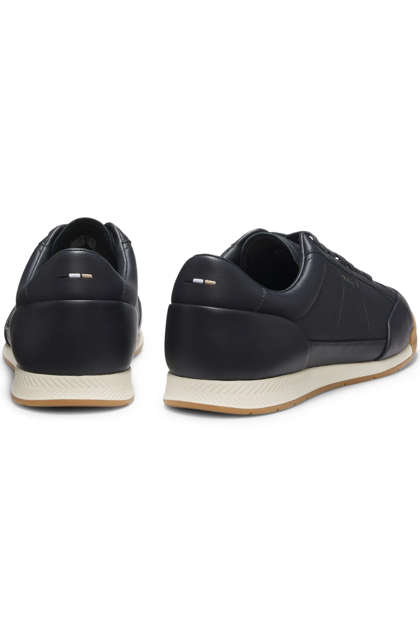 Sneakers aus Leder mit Folien-Logo