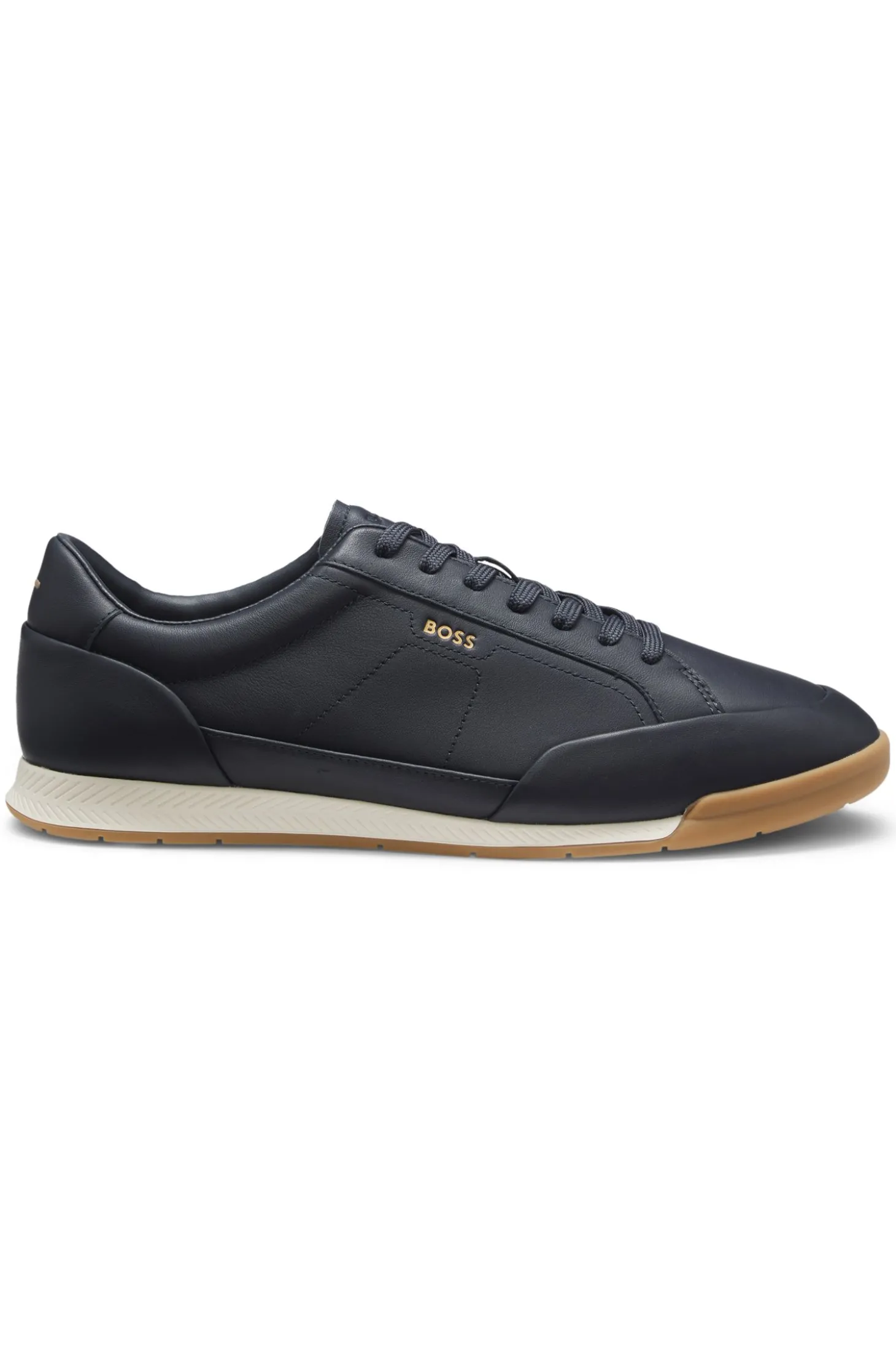 Sneakers aus Leder mit Folien-Logo