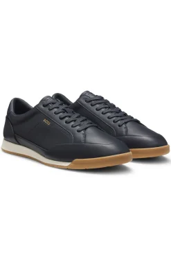 Sneakers aus Leder mit Folien-Logo