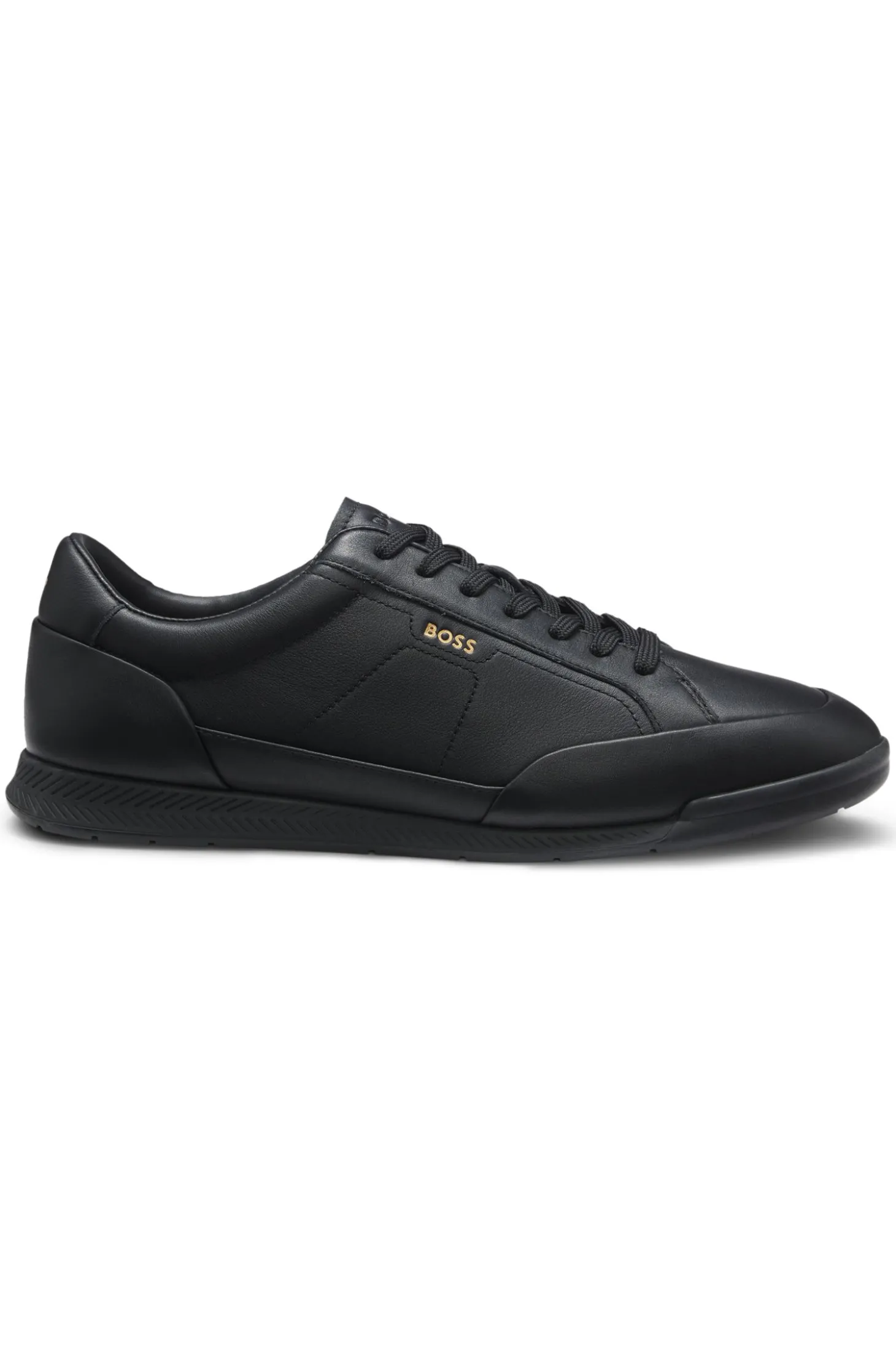 Sneakers aus Leder mit Folien-Logo