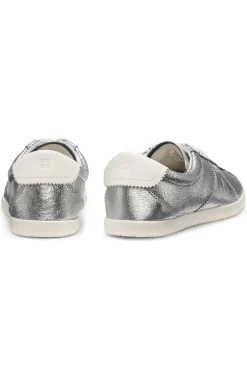 Sneakers aus Leder mit Metallic-Effekt