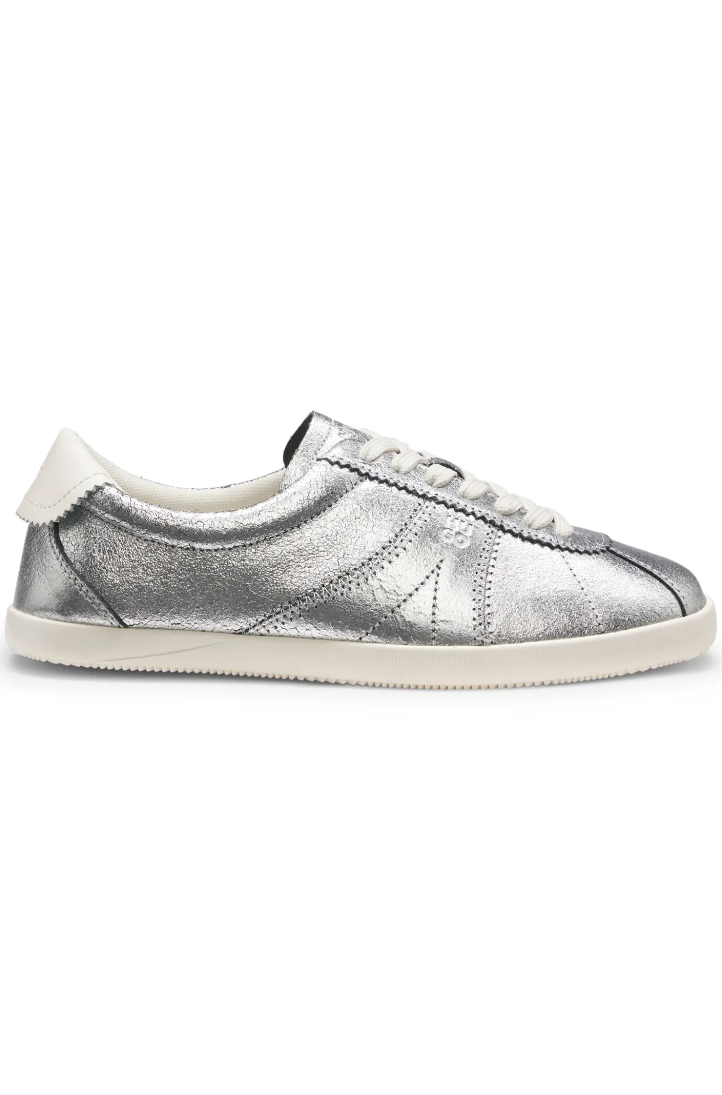 Sneakers aus Leder mit Metallic-Effekt