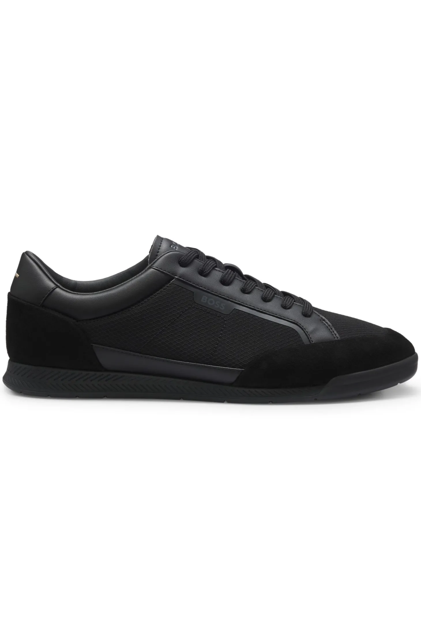 Sneakers aus Material-Mix mit Nahtdetails