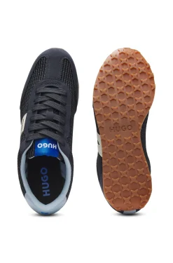 Sneakers aus Mesh mit Details aus Veloursleder-Imitat