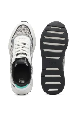 Sneakers aus Mesh mit gerippter Sohle