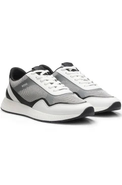 Sneakers aus Mesh mit gerippter Sohle