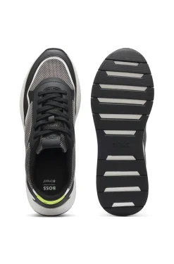 Sneakers aus Mesh mit gerippter Sohle