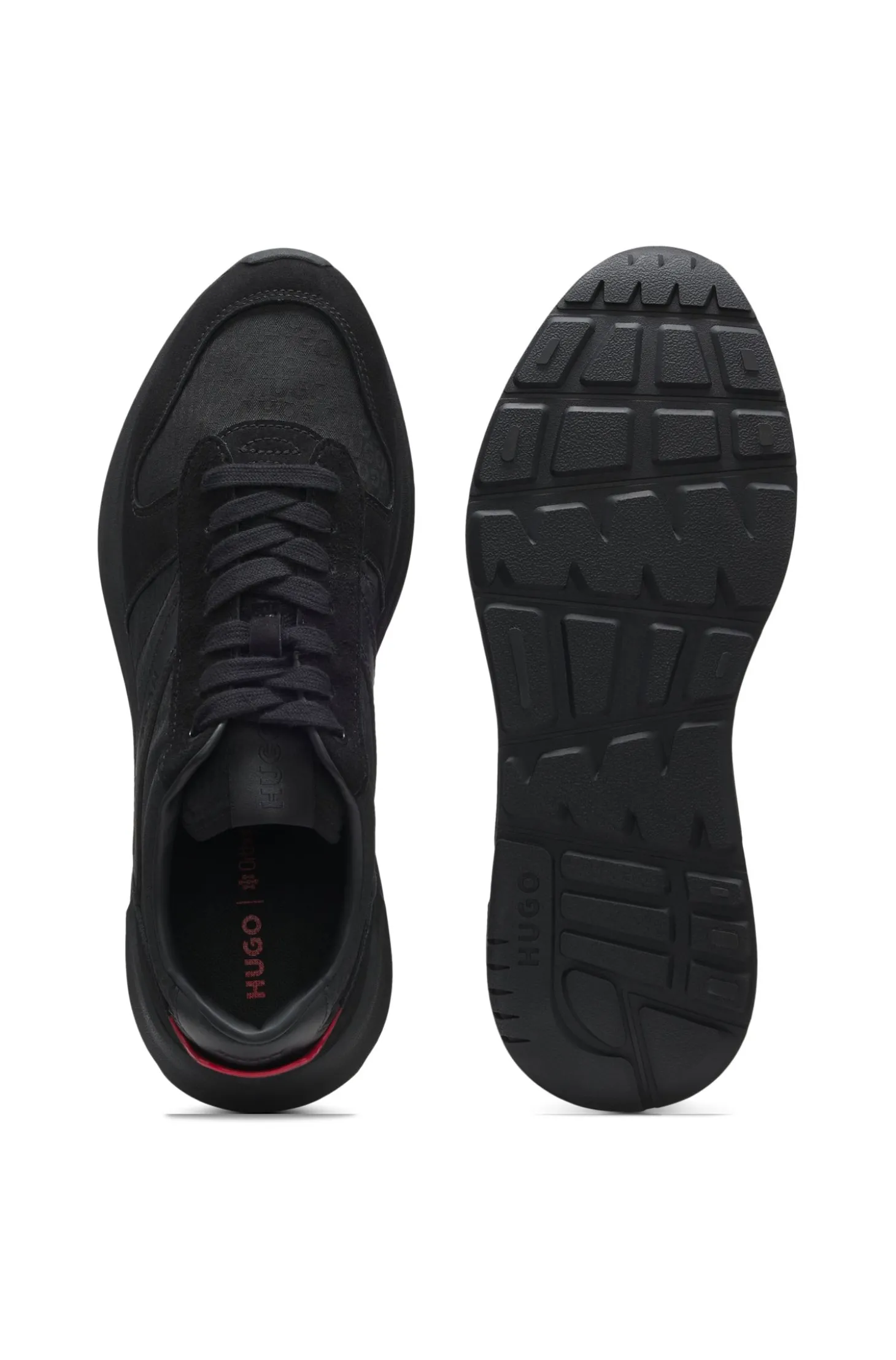Sneakers aus Monogramm-Jacquard mit Besätzen aus Velourslederimitat