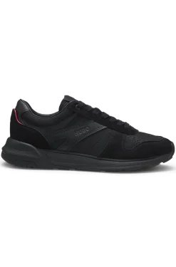 Sneakers aus Monogramm-Jacquard mit Besätzen aus Velourslederimitat