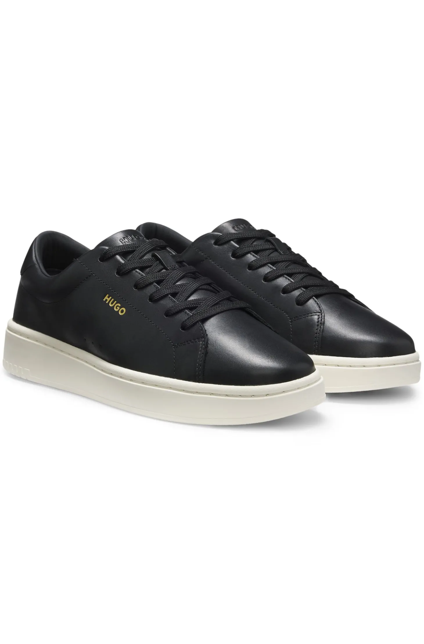 Sneakers aus Nappaleder mit goldfarbenem Logo