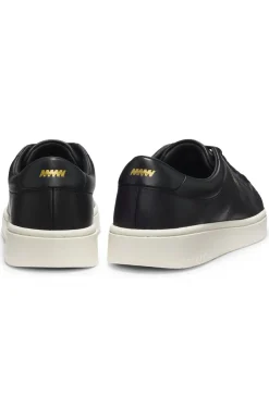 Sneakers aus Nappaleder mit goldfarbenem Logo