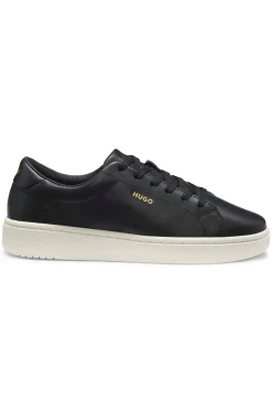 Sneakers aus Nappaleder mit goldfarbenem Logo