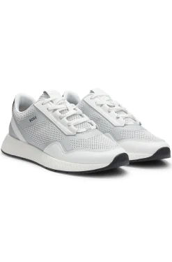 Sneakers aus reflektierendem Nylon mit geriffelter Sohle