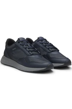 Sneakers aus reflektierendem Nylon mit geriffelter Sohle