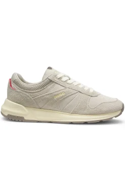 Sneakers aus strukturiertem Veloursleder mit Logo-Details
