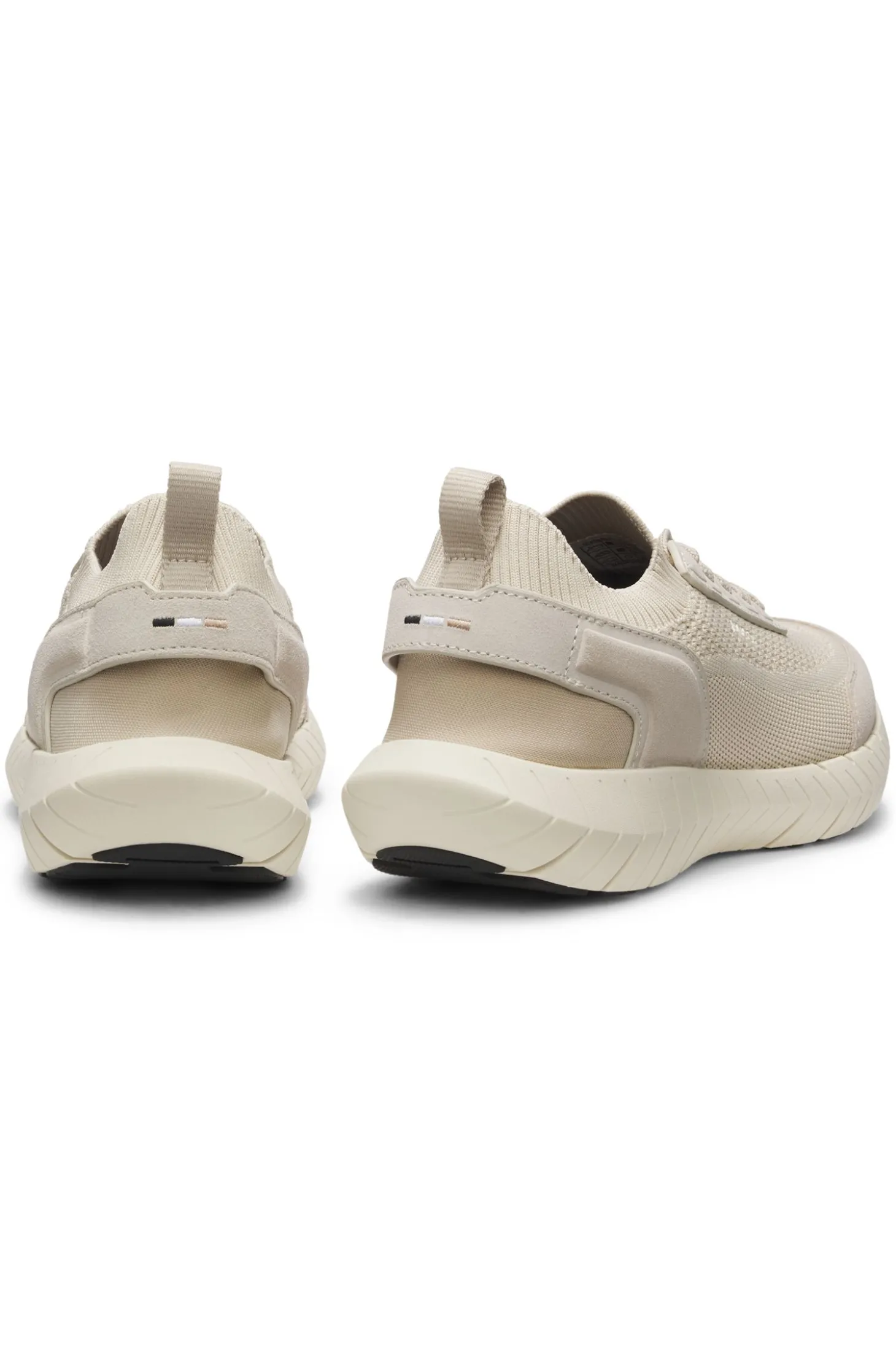 Sneakers aus Veloursleder mit Stricksocke und Schnürung