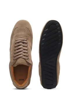 Sneakers aus Veloursleder mit Logo-Prägung