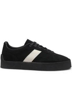 Sneakers aus Veloursleder mit Seitenstreifen