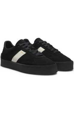Sneakers aus Veloursleder mit Seitenstreifen