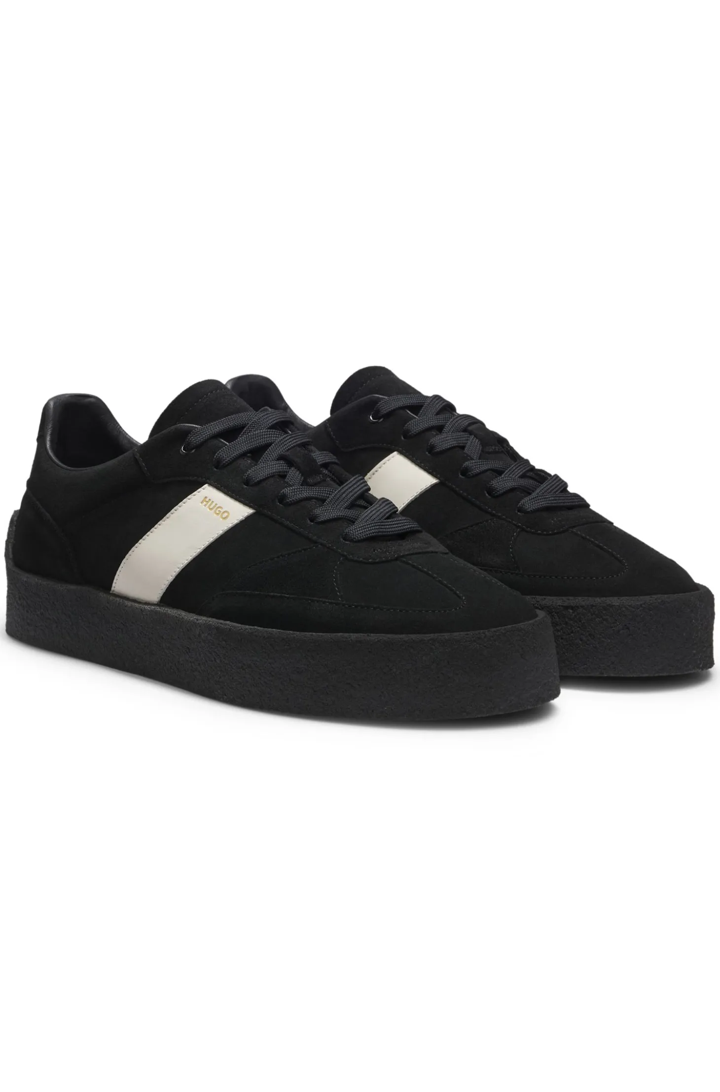 Sneakers aus Veloursleder mit Seitenstreifen