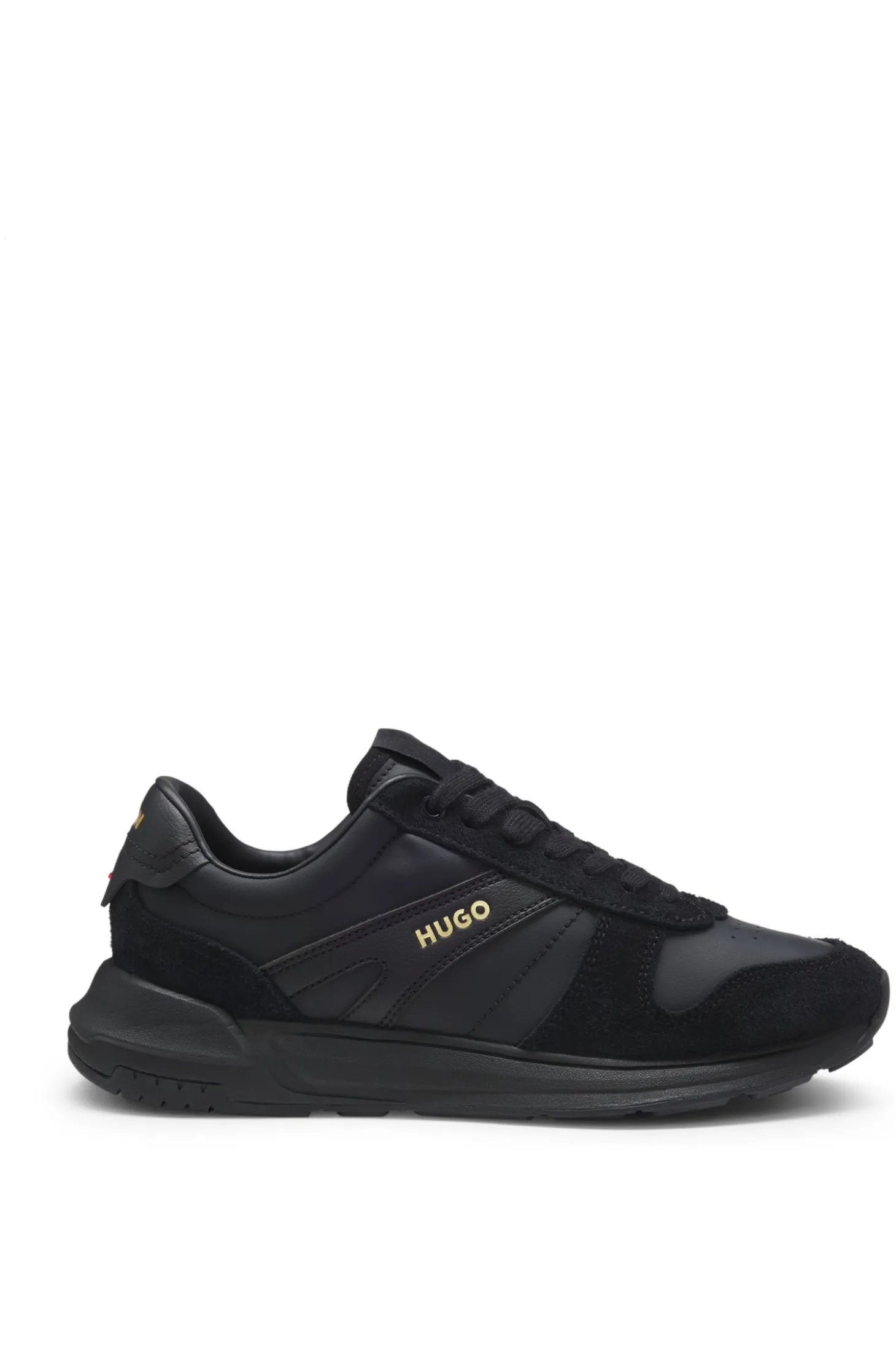 Sneakers aus Veloursleder mit goldfarbenem Folien-Logo