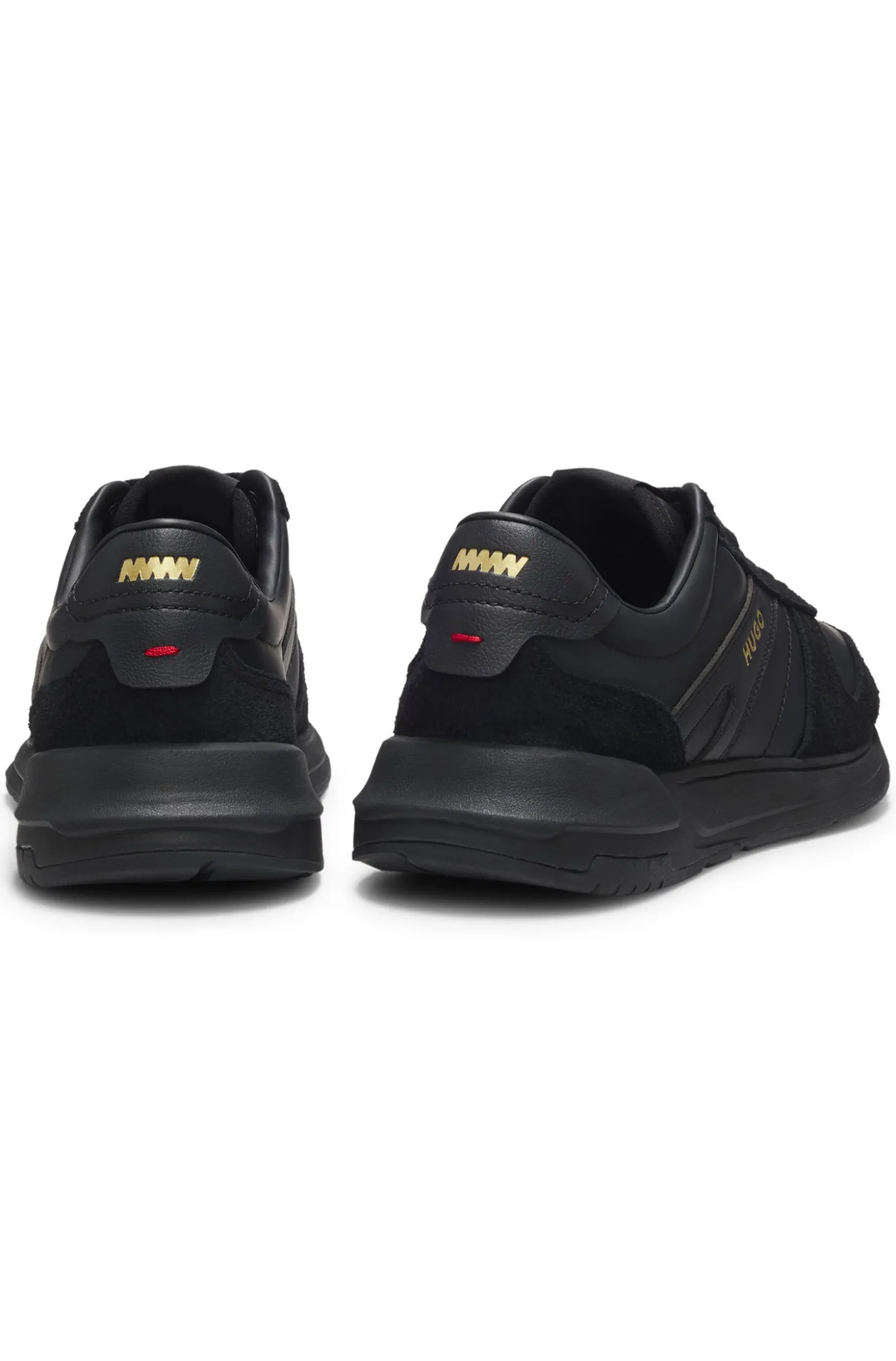 Sneakers aus Veloursleder mit goldfarbenem Folien-Logo