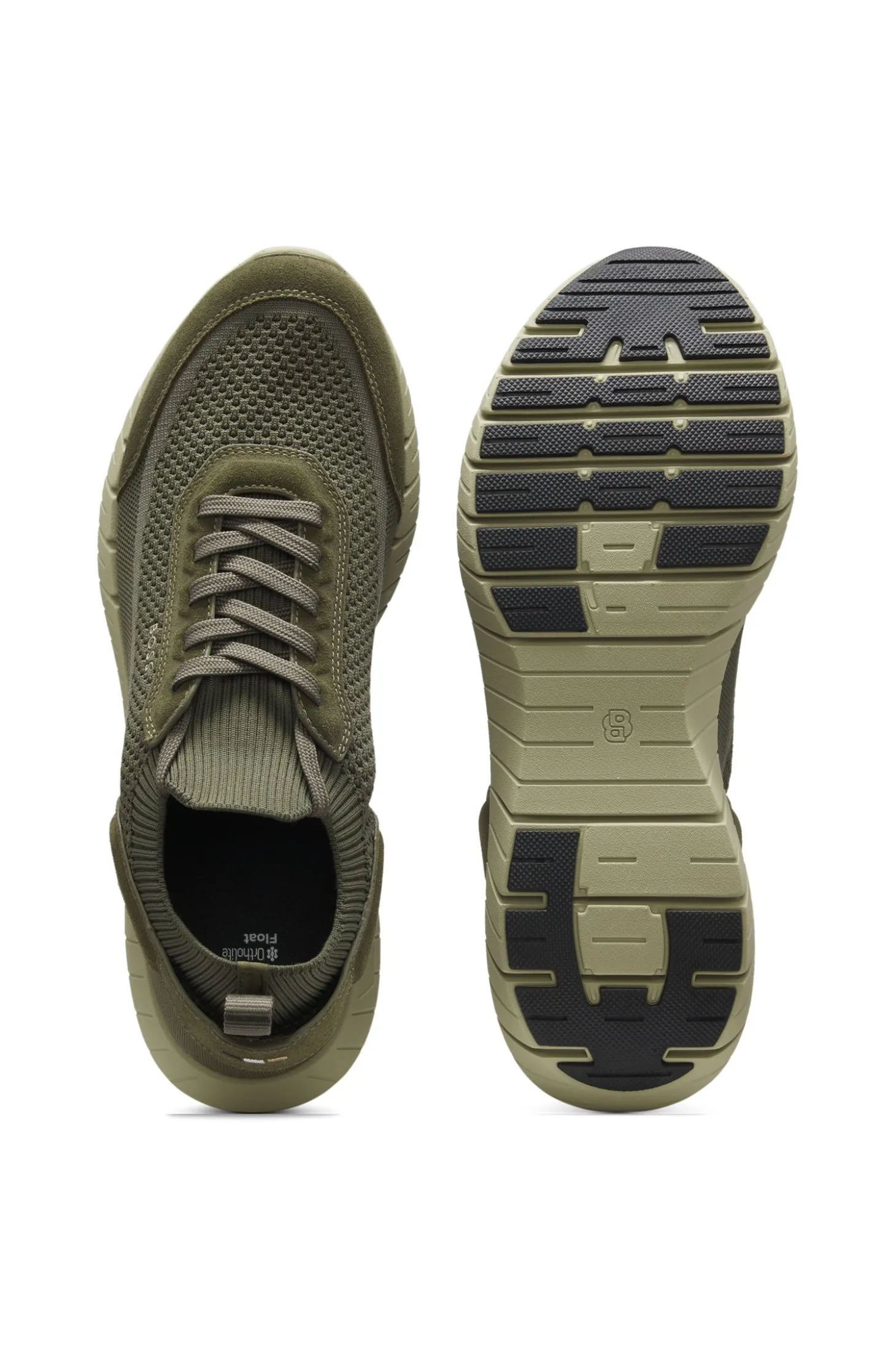 Sneakers aus Veloursleder mit Stricksocke und Schnürung