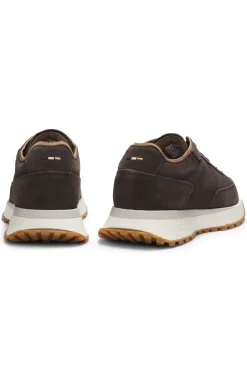 Sneakers aus Veloursleder mit Perforationen