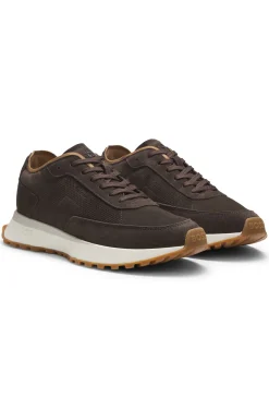Sneakers aus Veloursleder mit Perforationen