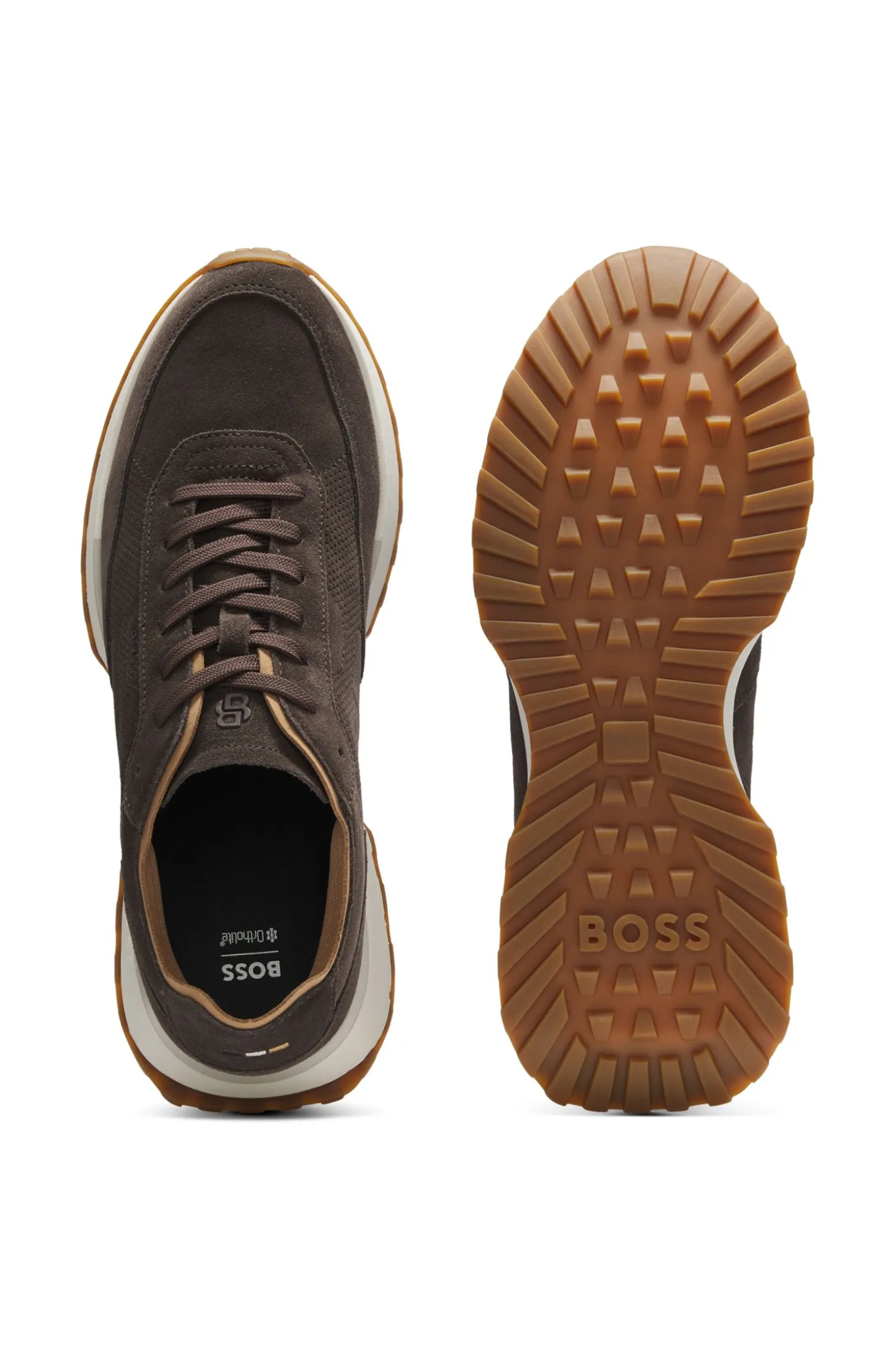 Sneakers aus Veloursleder mit Perforationen