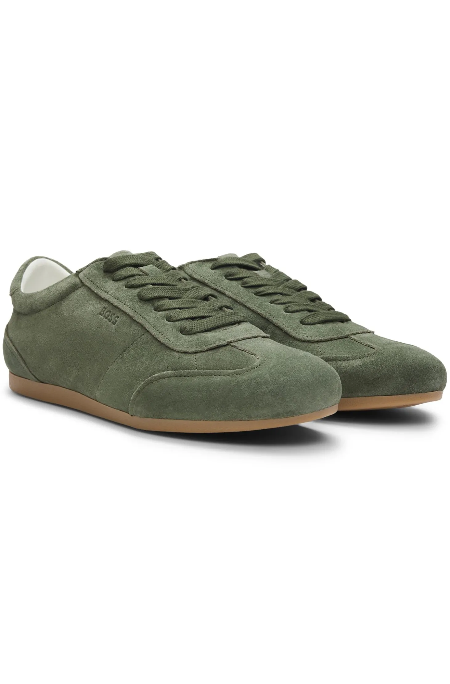 Sneakers aus Veloursleder mit Logo-Details