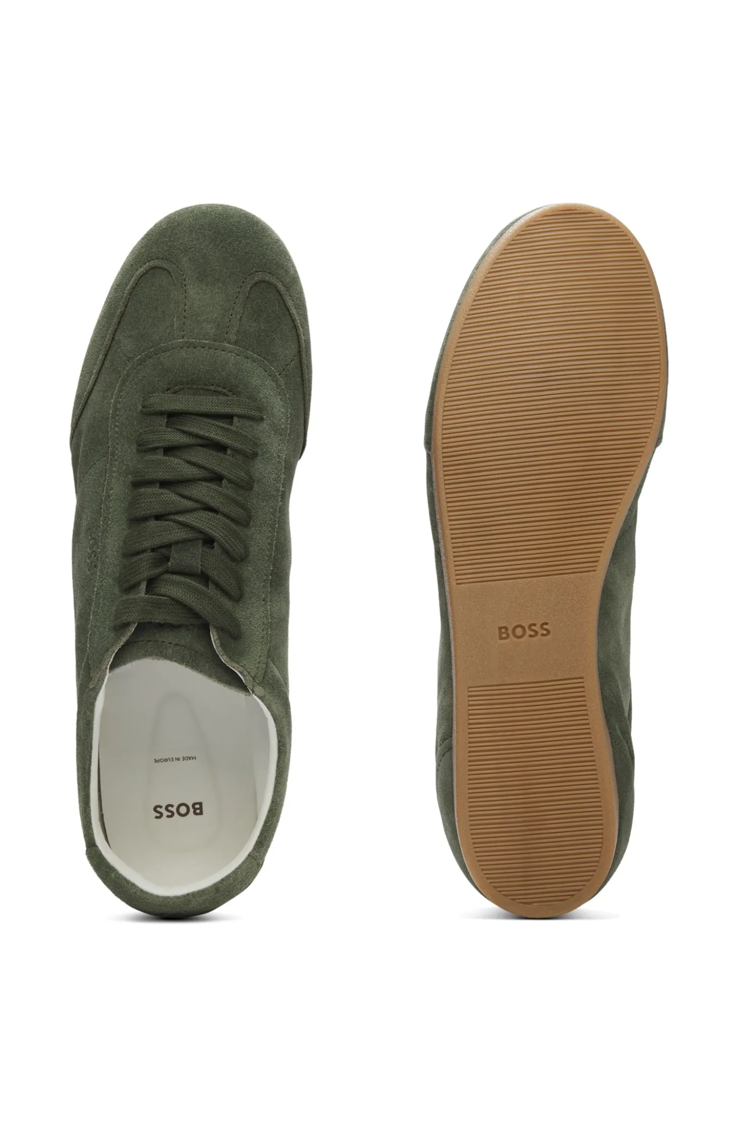Sneakers aus Veloursleder mit Logo-Details