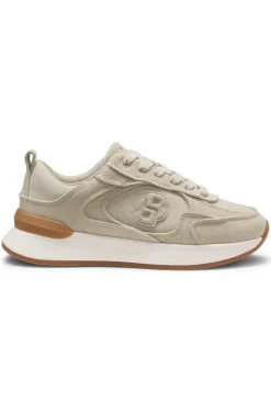 Sneakers aus Veloursleder mit Double-B-Monogramm