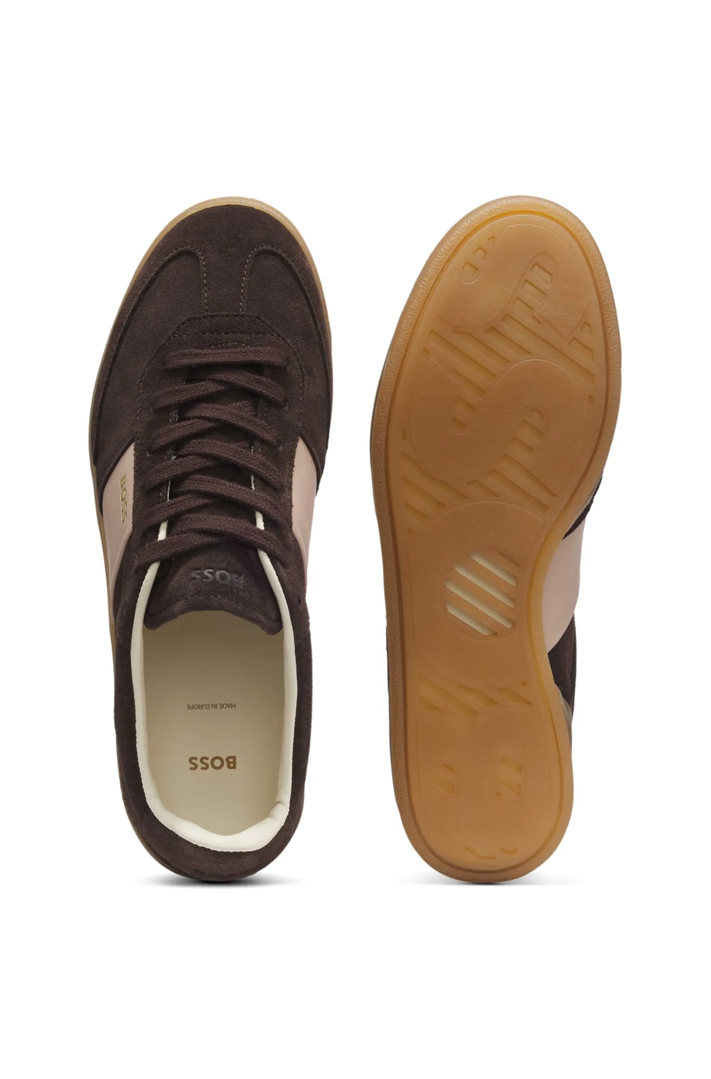 Sneakers aus Veloursleder mit Glattleder-Details