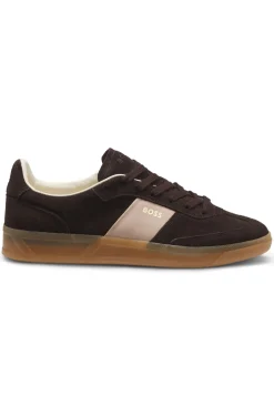 Sneakers aus Veloursleder mit Glattleder-Details