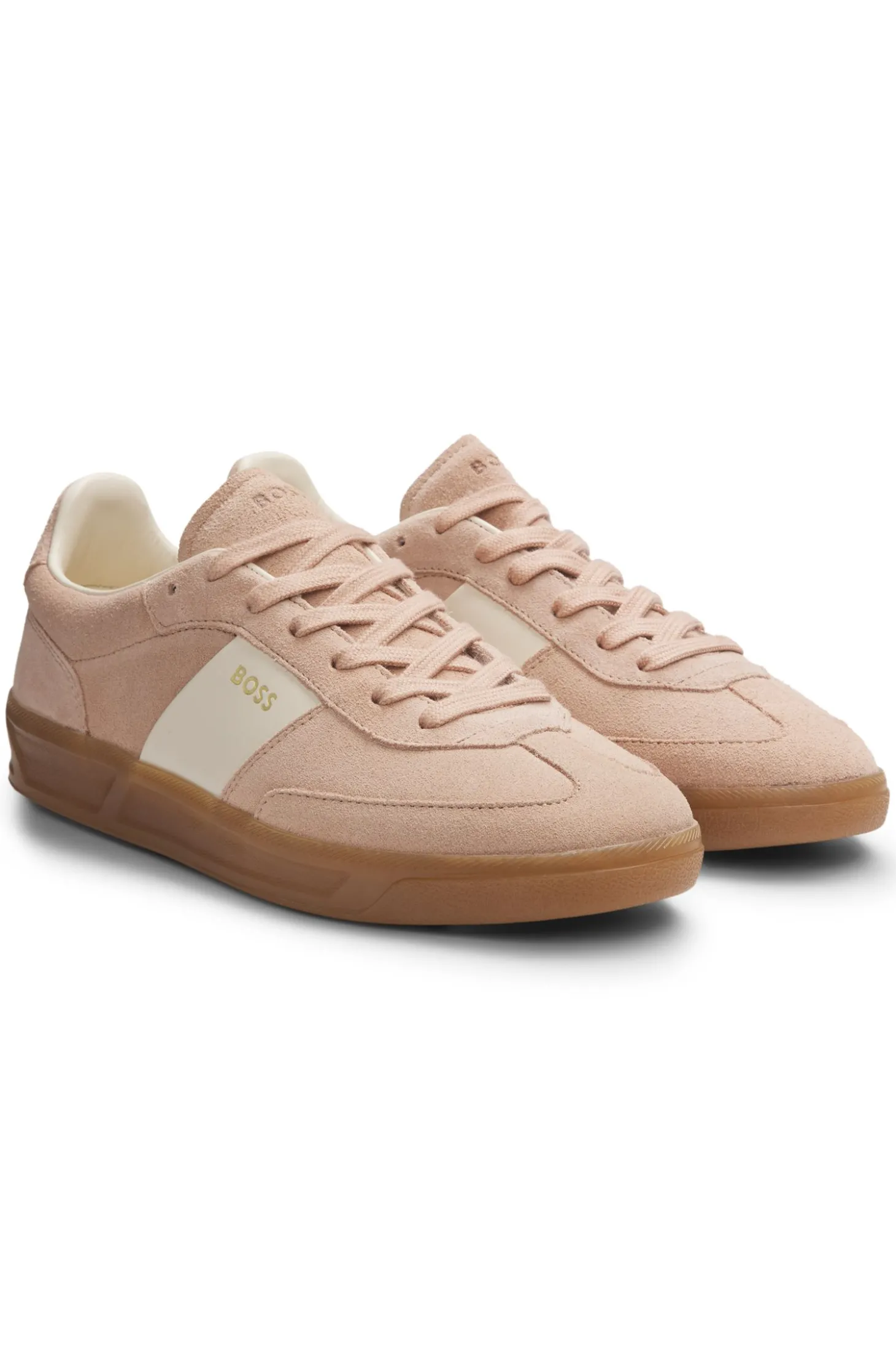 Sneakers aus Veloursleder mit Glattleder-Details