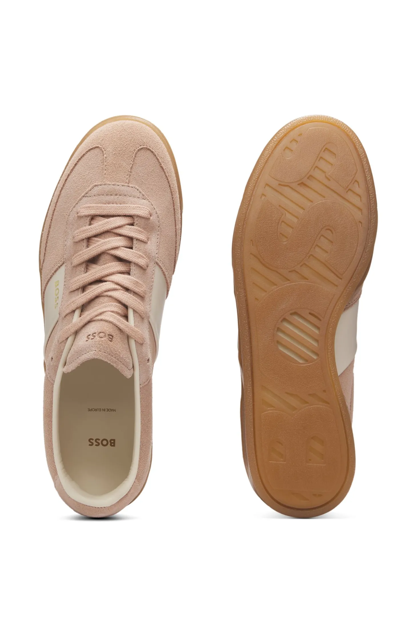 Sneakers aus Veloursleder mit Glattleder-Details