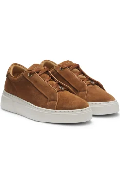 Sneakers aus Veloursleder mit verdecktem Keilabsatz
