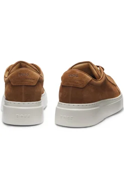 Sneakers aus Veloursleder mit verdecktem Keilabsatz
