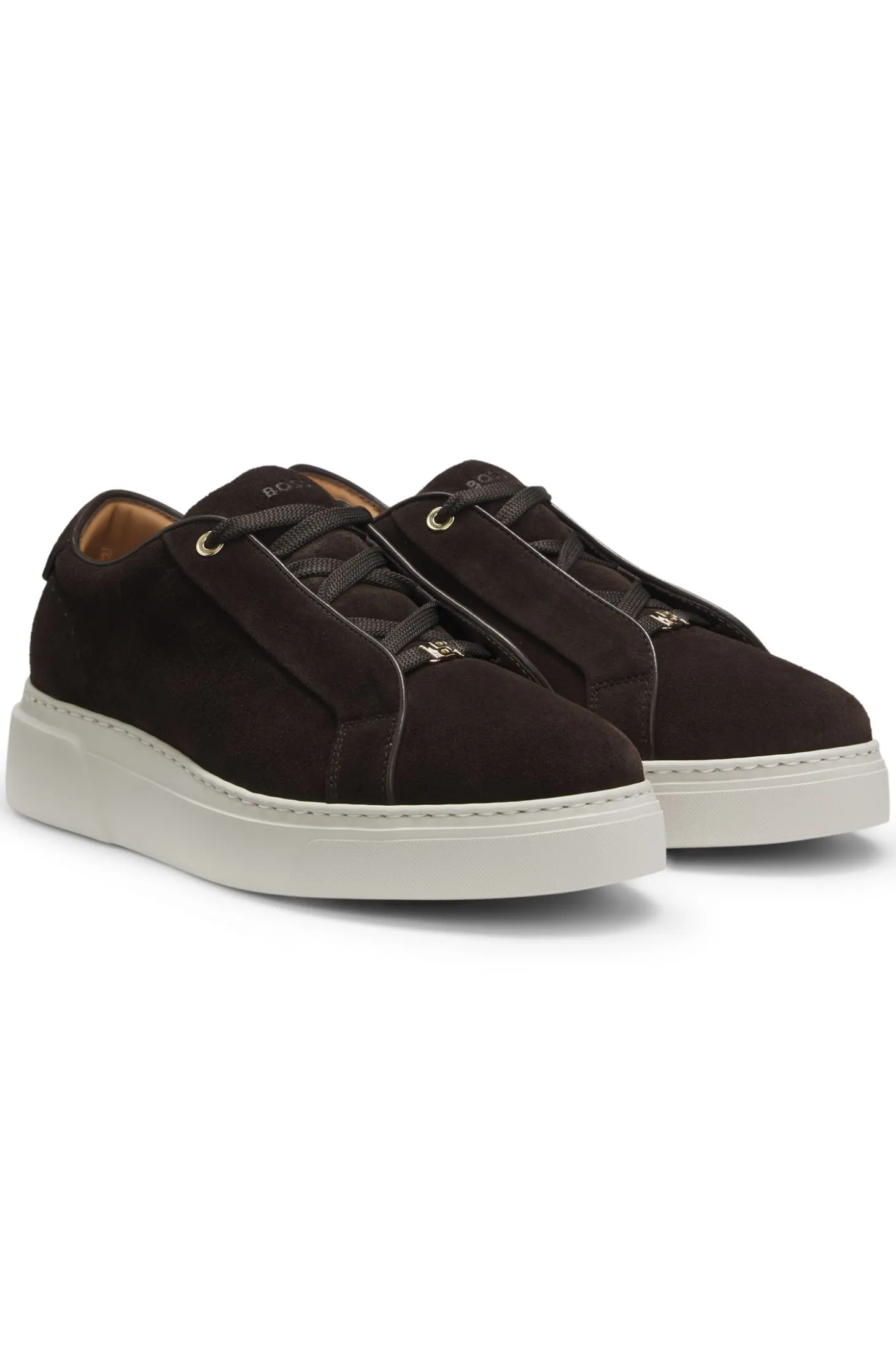 Sneakers aus Veloursleder mit verdecktem Keilabsatz