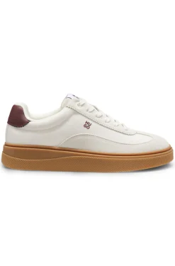 Sneakers aus Veloursleder und Canvas mit Logo-Details