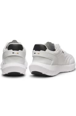 Sneakers im Laufschuh-Stil mit Lederbesatz