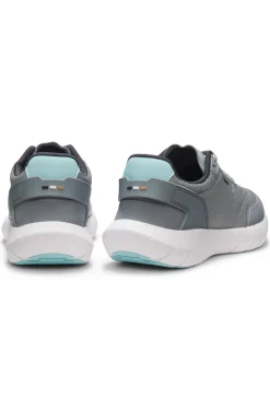 Sneakers im Laufschuh-Stil mit Lederbesatz