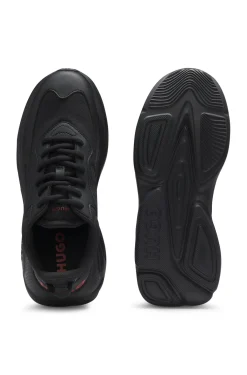 Sneakers in Canvas-Optik mit Logo an der Ferse