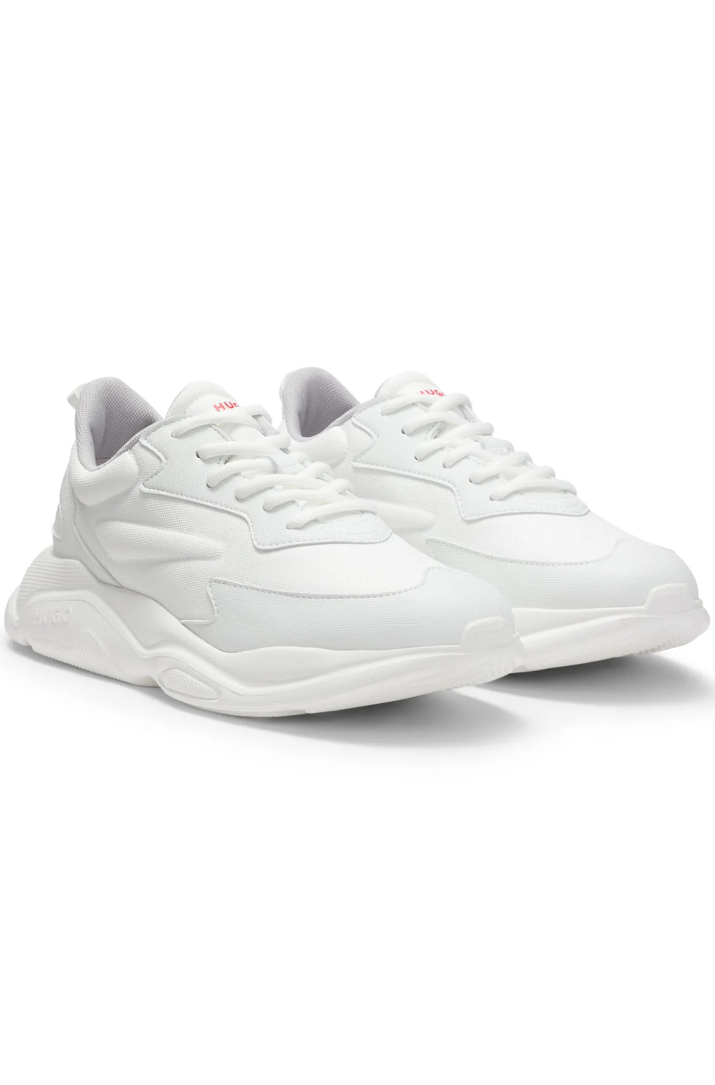 Sneakers in Canvas-Optik mit Logo an der Ferse