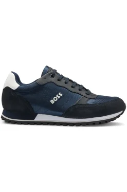 Sneakers mit Logo-Details und Details aus Kunstleder