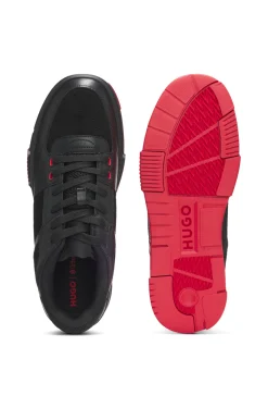 Sneakers mit Mesh und Kunstleder