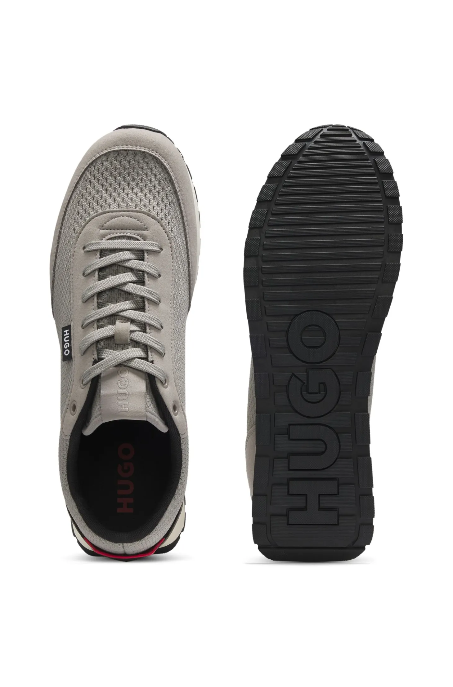 Sneakers mit Strick-Obermaterial und Logo-Fähnchen