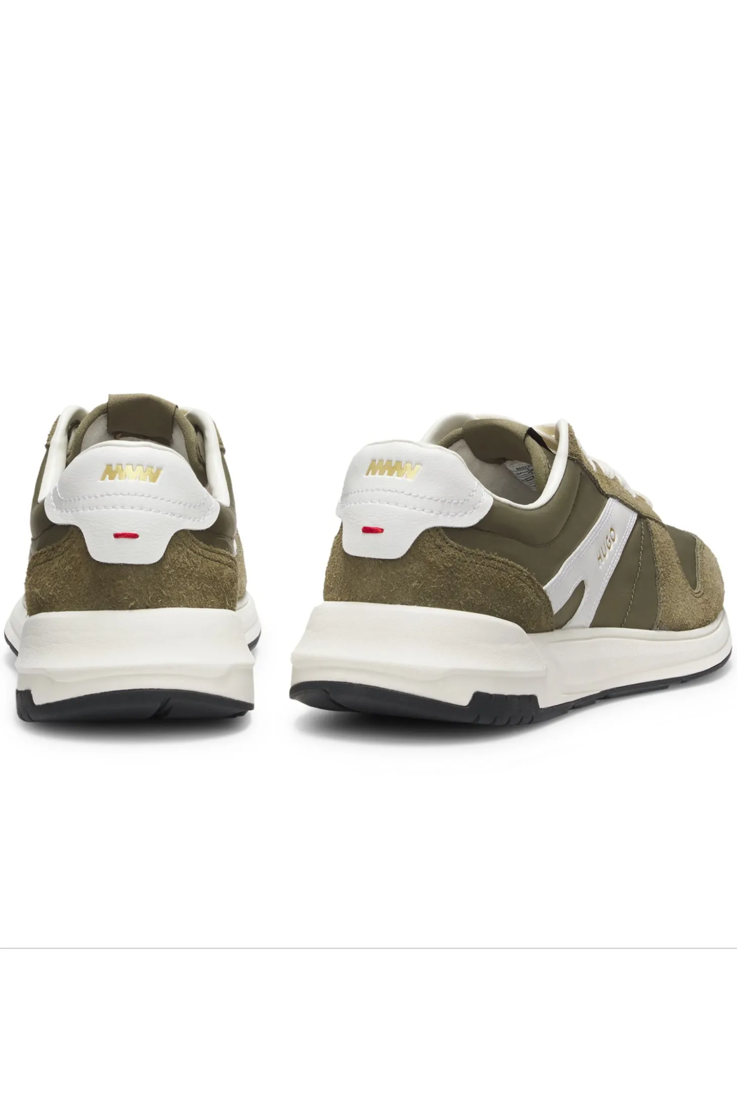 Sneakers mit Veloursleder-Besatz und Logo-Details