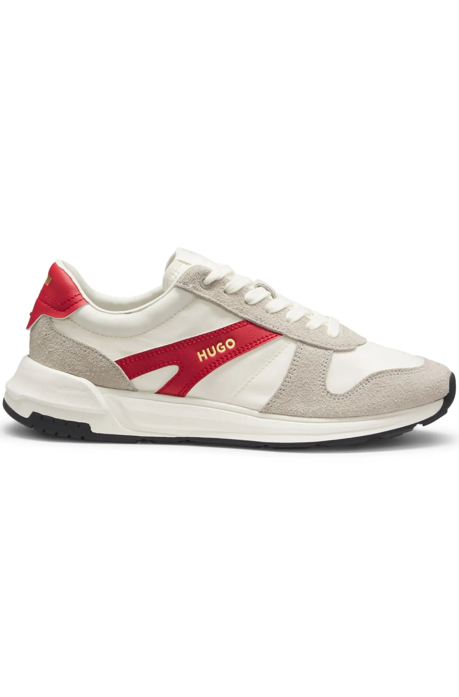 Sneakers mit Veloursleder-Besatz und Logo-Details